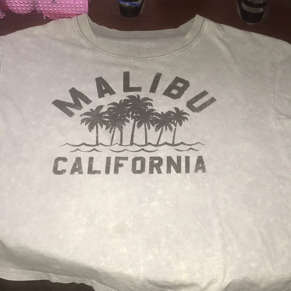 malibu California gray crop top